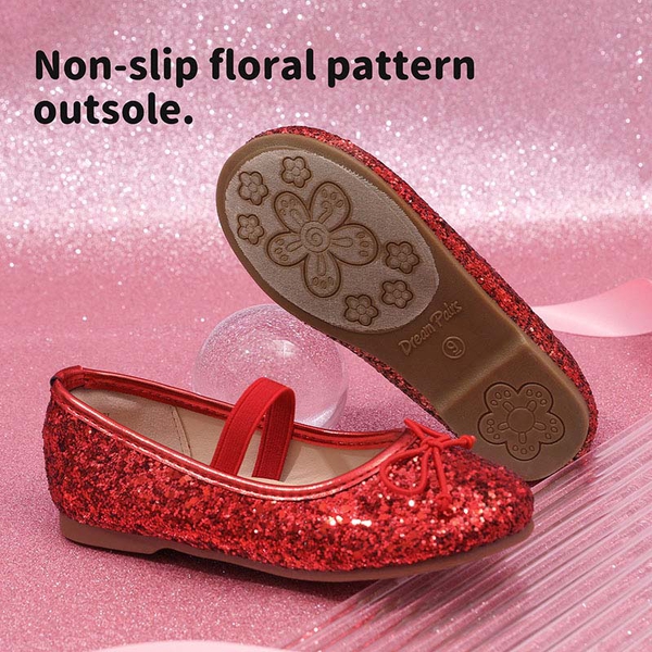 Girl's Ballerina Flat Shoes - RED - 3